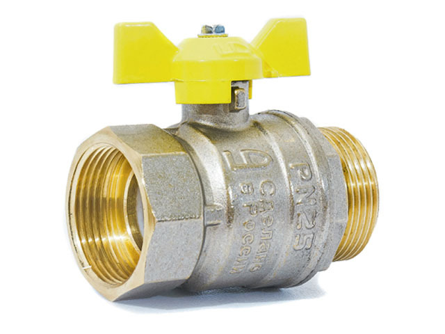 Кран шаровый 3/4″ нар.-вн. бабочка (ГАЗ) PN40, LD
