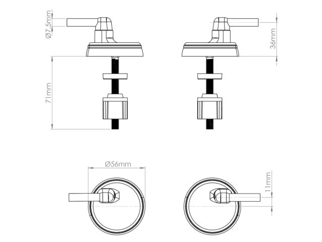 Крепеж для сиденья унитаза AV Engineering King, AV Engineering