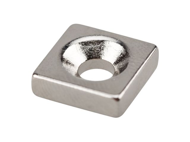 Прямоугольник магнитный неодимовый 10х10х3 мм с зенковкой 6х3,5 мм (упаковка 3 шт.)