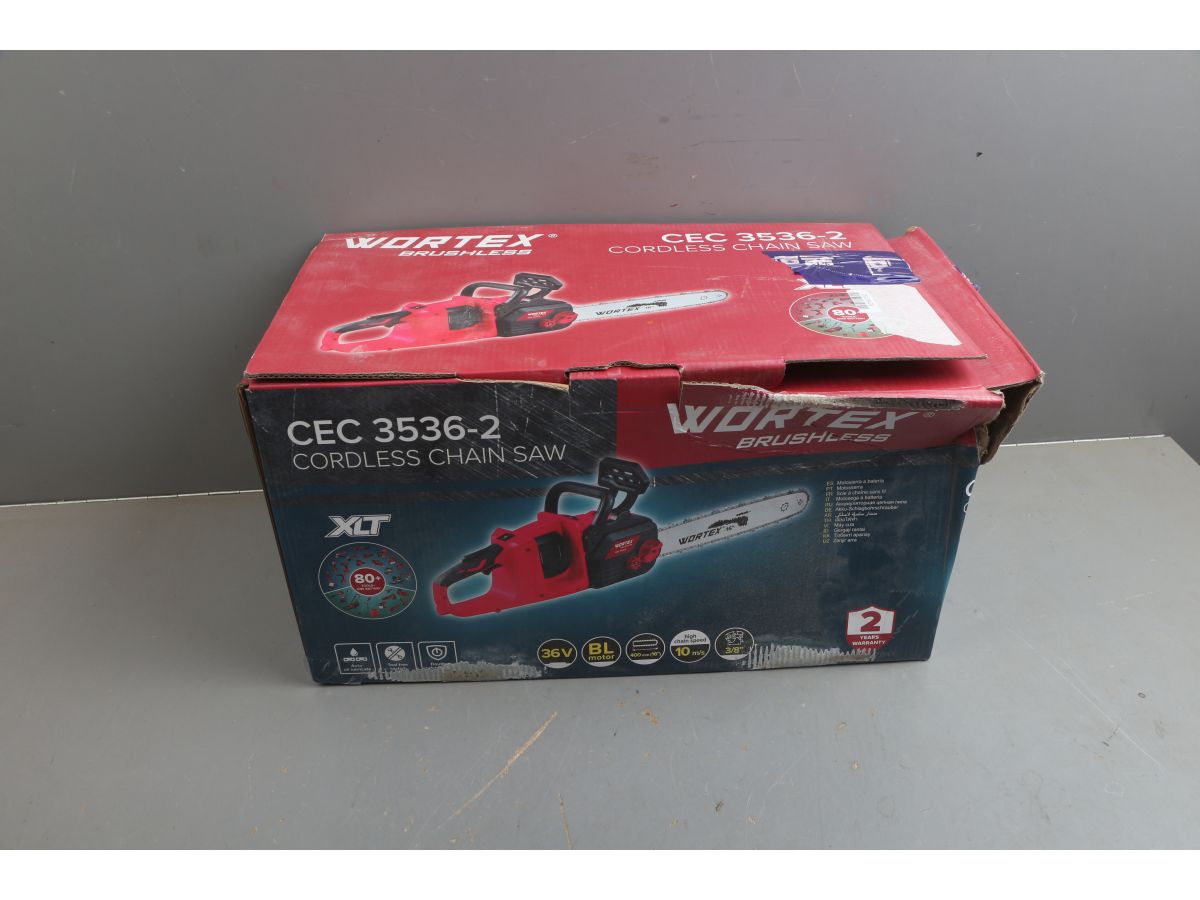 Аккум. пила цепная WORTEX CEC 3536-2 шина 40 см (16"), 3/8" LP, 1.3 мм ALL1 XLT SOLO БЕСЩЁТ, 18В+1