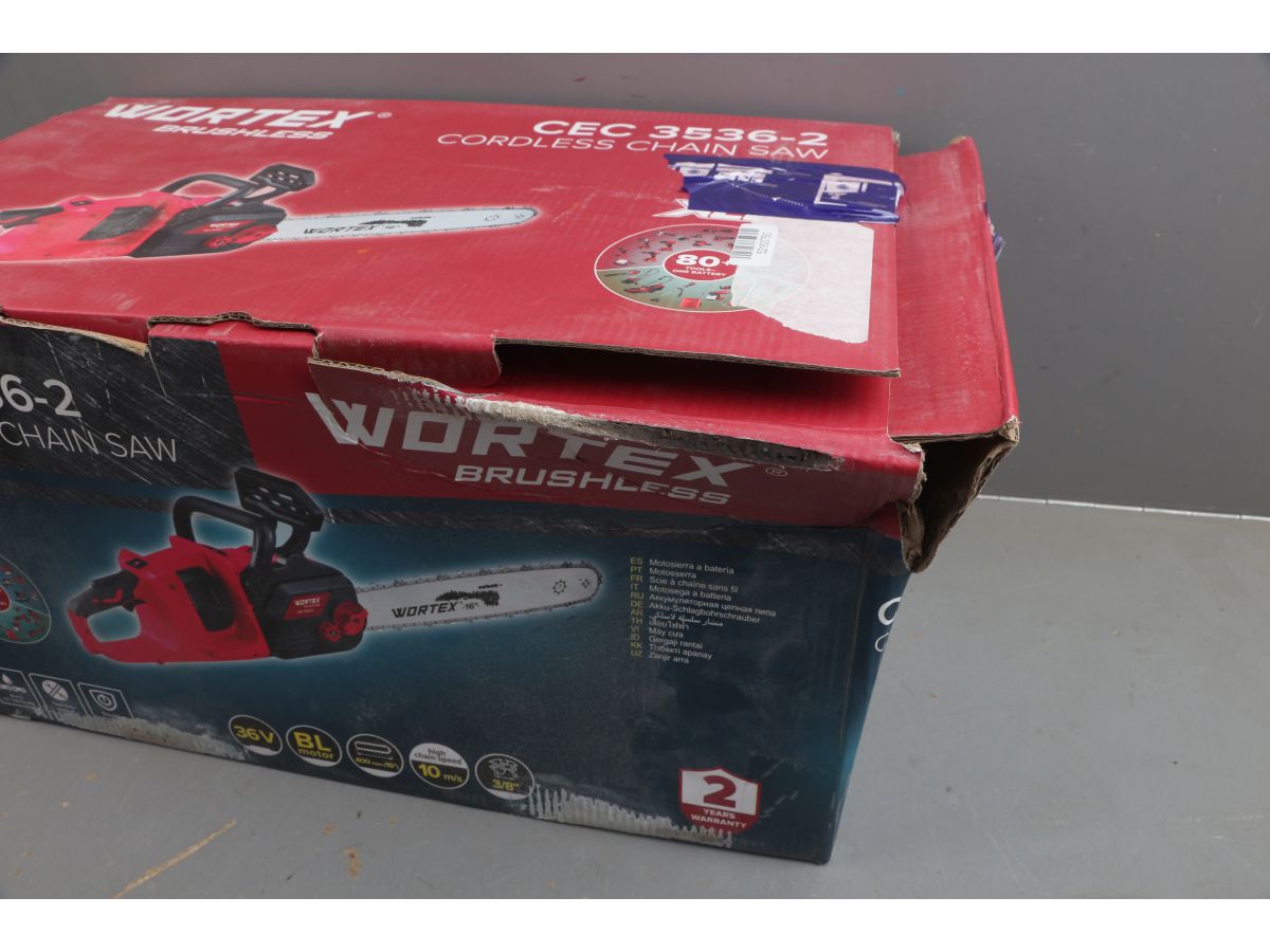 Аккум. пила цепная WORTEX CEC 3536-2 шина 40 см (16"), 3/8" LP, 1.3 мм ALL1 XLT SOLO БЕСЩЁТ, 18В+1