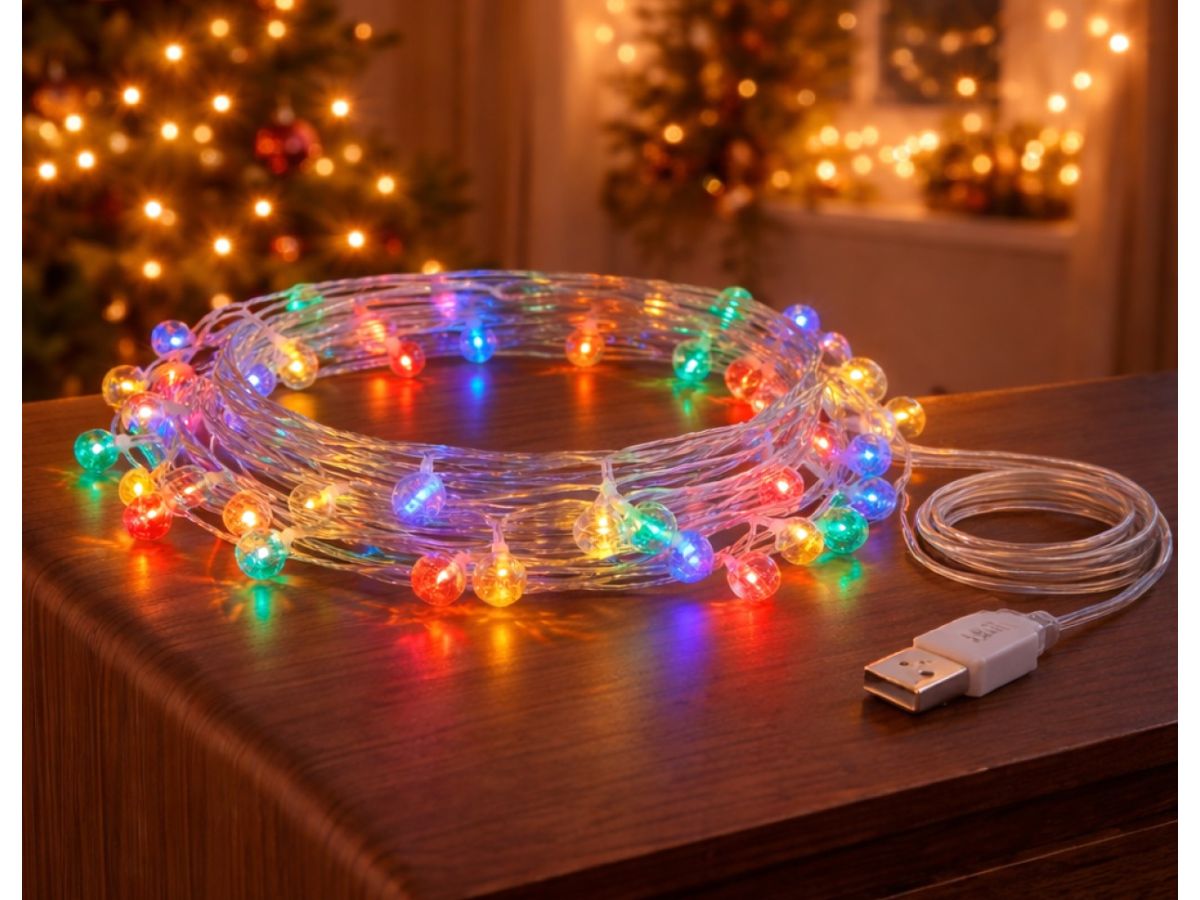 Гирлянда светодиодная с шариками 4,35 м, RGB, USB, 5В, серия FAIRY, TRUENERGY