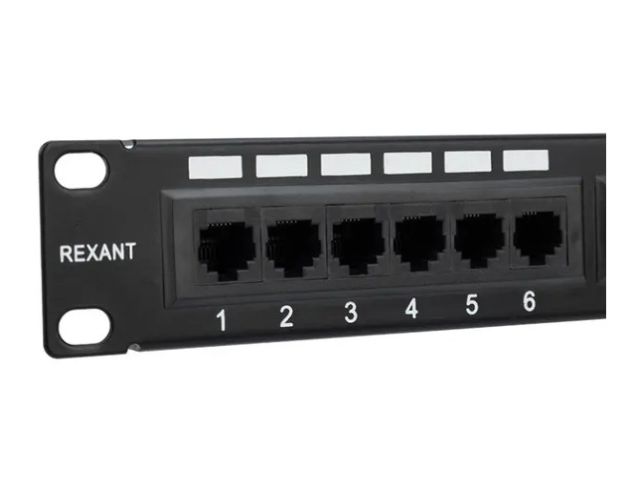 Патч-панель 19", 1U, 24 порта, UTP, RJ-45, CAT 5e REXANT (панель коммутационная)