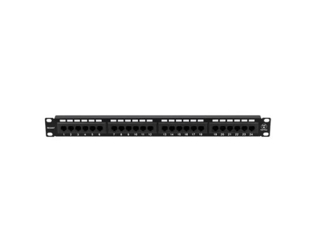 Патч-панель 19", 1U, 24 порта, UTP, RJ-45, CAT 5e REXANT (панель коммутационная)
