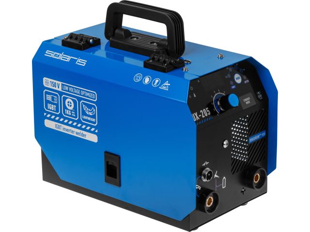 Полуавтомат сварочный Solaris FLUX-205 (230В; 20-180 А; 62 В; FLUX/MMA/TIG LIFT; байонетный разъем; без газа)