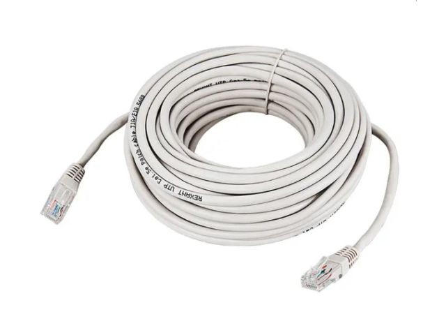 Пaтч-корд 15м U/UTP, CAT 5e, RJ45-RJ45, PVC серый REXANT