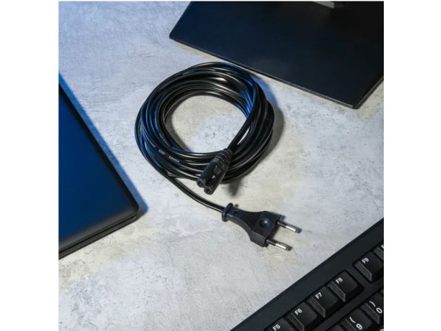 Шнур сетевой 1,8м кабель 2x0,5 мм2 REXANT (вилка СЕЕ 7/16 - евроразъем IEC 320 C7, п/э пакет)