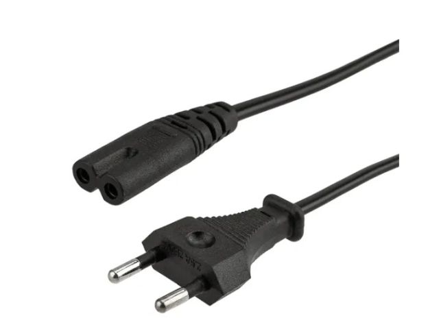 Шнур сетевой 1,8м кабель 2x0,5 мм2 REXANT (вилка СЕЕ 7/16 - евроразъем IEC 320 C7, п/э пакет)