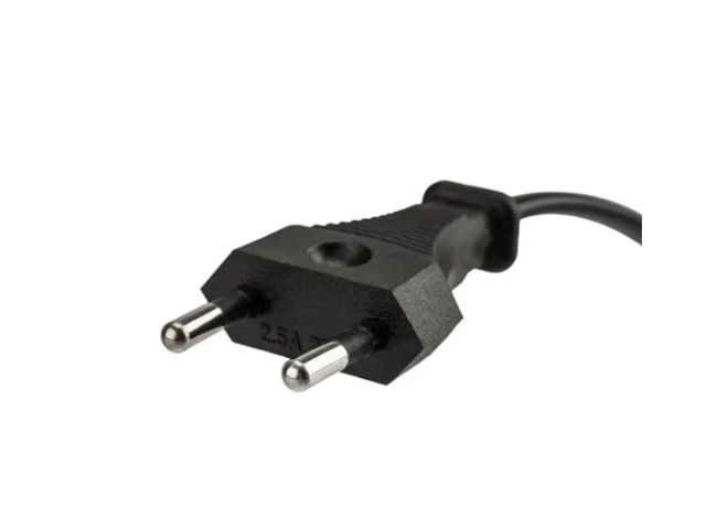 Шнур сетевой 1,8м кабель 2x0,5 мм2 REXANT (вилка СЕЕ 7/16 - евроразъем IEC 320 C7, п/э пакет)