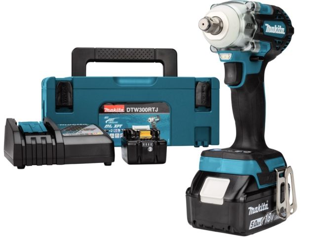 Аккум. ударный гайковерт MAKITA DTW300RT MAKPAC (18.0 В, 1 акк., 5.0 А/ч Li-Ion, посадочн. квадрат 1/2 ", 330 Нм, вес 1.8 кг)