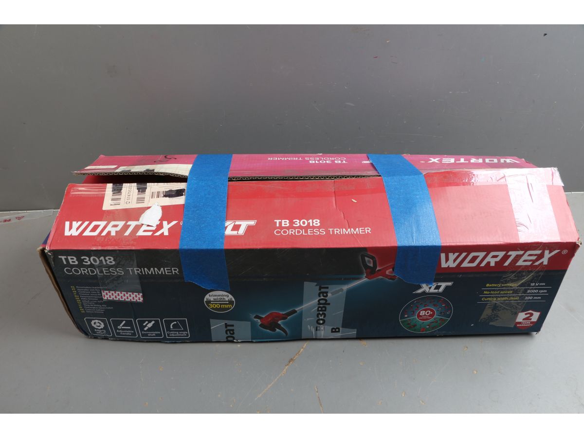 Триммер аккум. WORTEX TB 3018 ALL1 XLT SOLO 18В, шир.скаш.300 мм, полуавт.головка, леска 1.6 мм уц