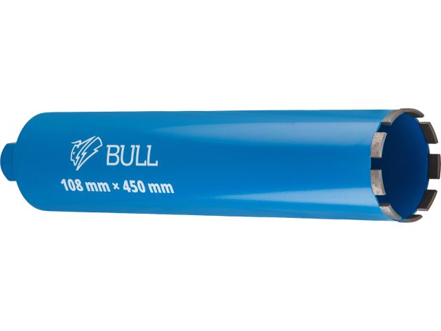 Коронка алмазная d 108мм железобетон BULL, L450мм, 1 1/4", мокрое сверление