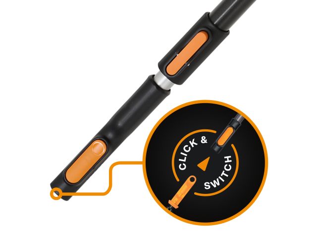 Черенок алюминиевый телескопический L 220-400см OneClick FISKARS