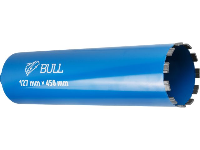 Коронка алмазная d 127мм железобетон BULL, L450мм, 1 1/4", микроудар, сухое сверление
