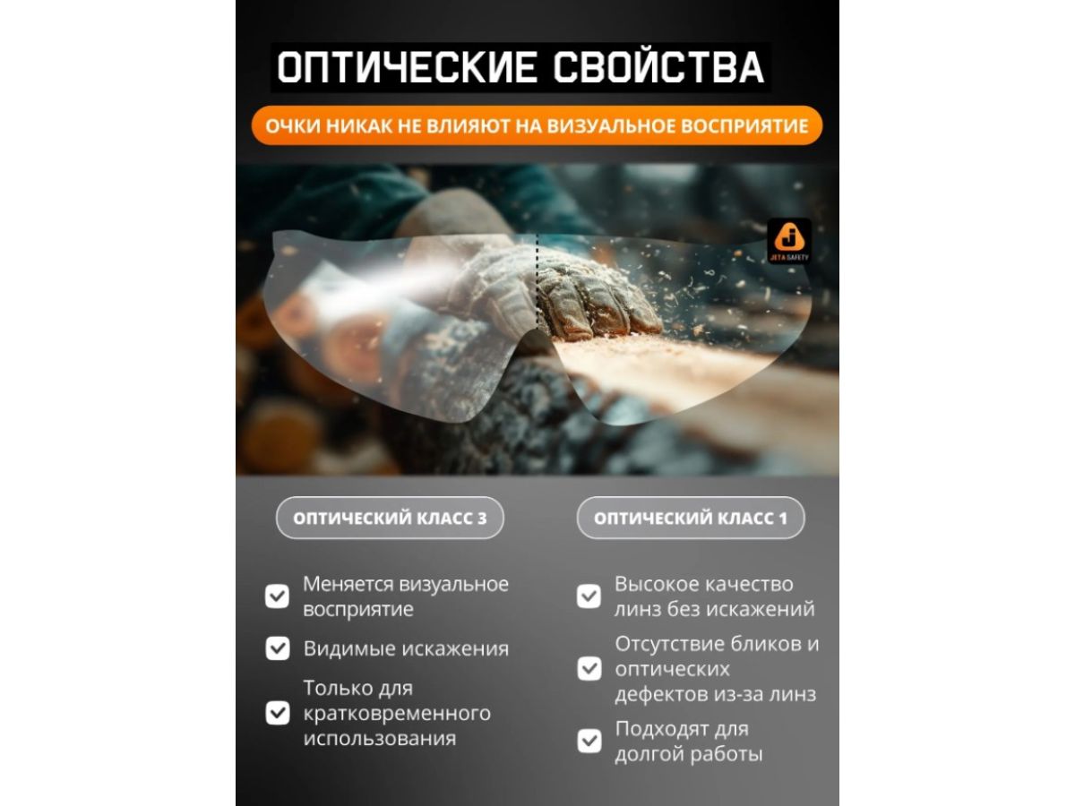 Очки открытые JETA SAFETY J-Vision прозрачные