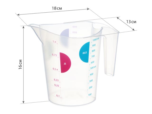 Кувшин мерный 1л IDEA