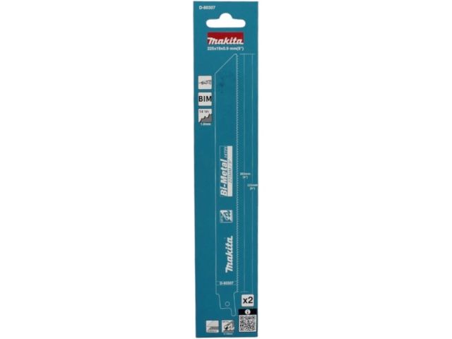 Пилка сабельная по металлу 225 мм MAKITA (пропил прямой, тонкий, 225x0,9x14TPI, 2 шт.)