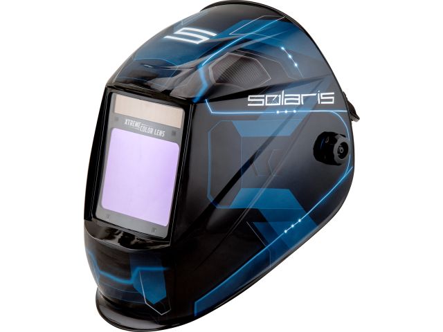 Щиток сварщика  с самозатемняющимся светофильтром Solaris ASF830X (Neoline) (1/1/1/2; 100x80 мм (80 см2); DIN 4/5-8/9-13 (рег); 4 сенс.; ест