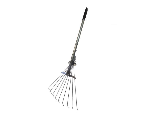 Грабли веерные раздвижные малые "Лидер"с мет. черенком (Габаритный размер (в сложенном виде): 110 x 20 x 7 см.)