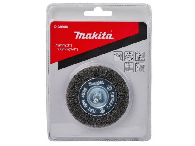 Щетка д/дрели дисковая 50 мм, толщина проволоки 0.3 мм, гофрированная, металл, 6 мм MAKITA