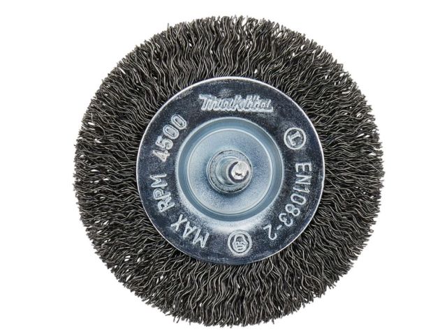 Щетка д/дрели дисковая 50 мм, толщина проволоки 0.3 мм, гофрированная, металл, 6 мм MAKITA