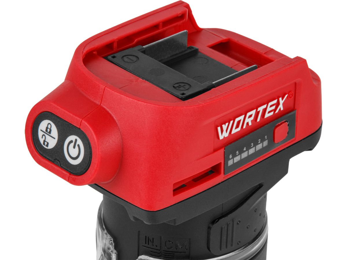 Аккум. фрезер кромочный WORTEX LX CMM 1822 в кор. XLT SOLO БЕСЩЕТ., 18 В, цанга 6/8, рег. об.