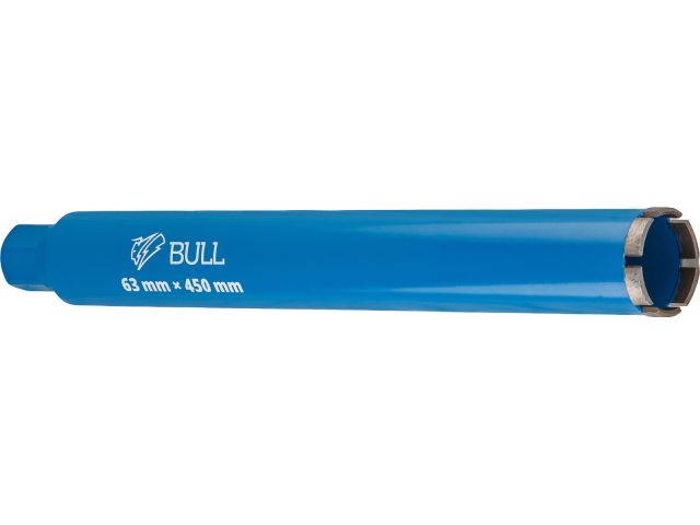 Коронка алмазная d 63мм железобетон BULL, L450мм, 1 1/4", мокрое сверление