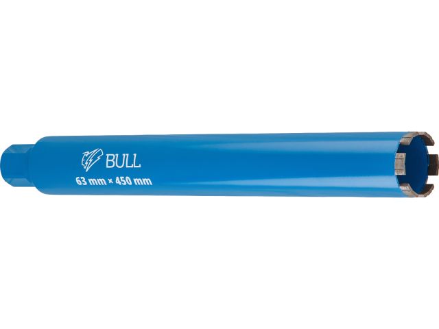Коронка алмазная d 63мм железобетон BULL, L450мм, 1 1/4", микроудар, сухое сверление