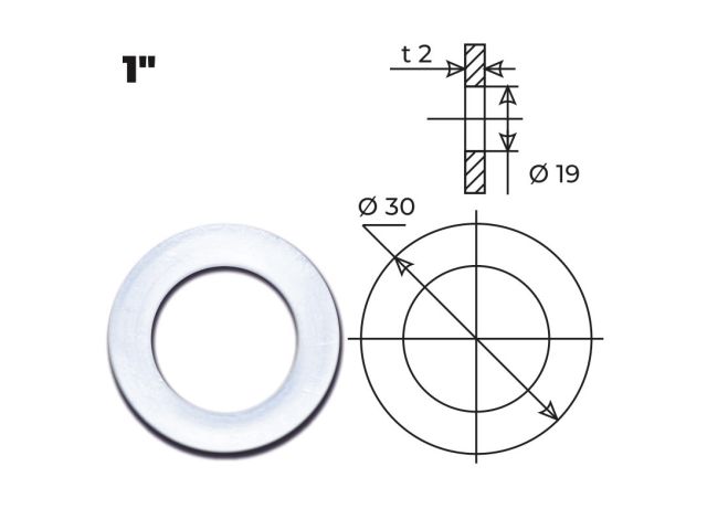Прокладка прозрачная уплотнительная 1" (3 шт.), AV Engineering