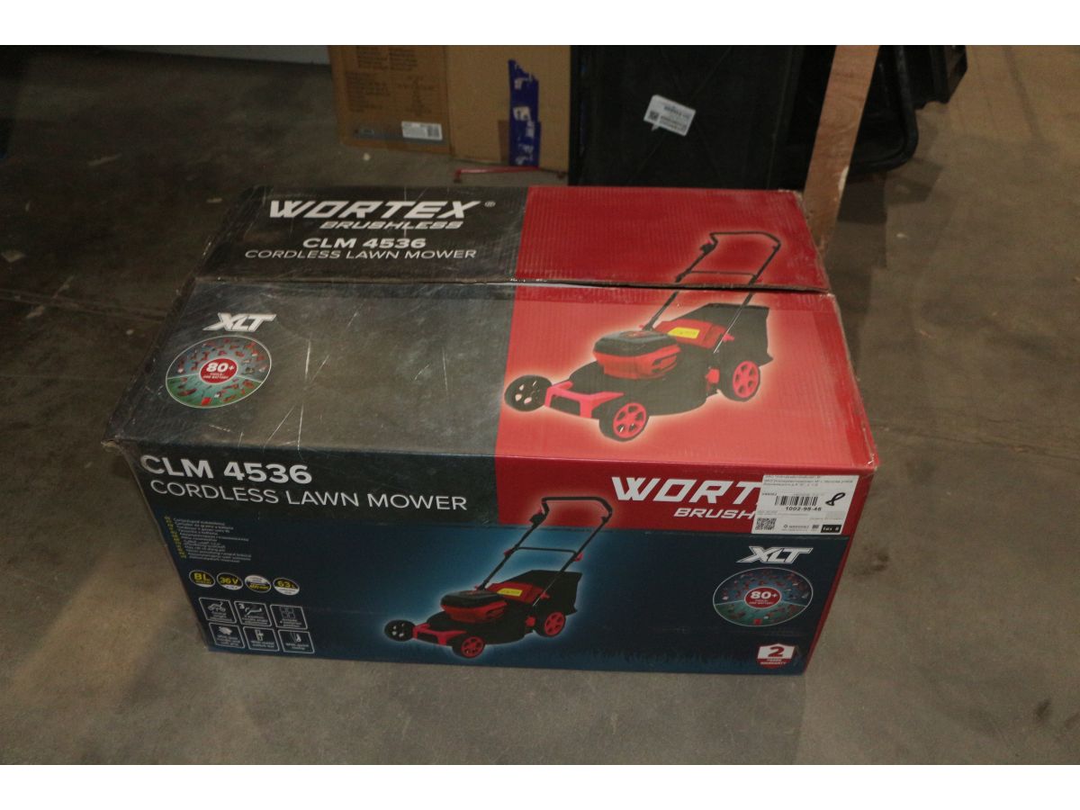 Газонокосилка аккумуляторная WORTEX CLM 4536 в кор. XLT SET БЕСЩЁТ.ДВИГ., 18В+18В, шир.460 мм уцен
