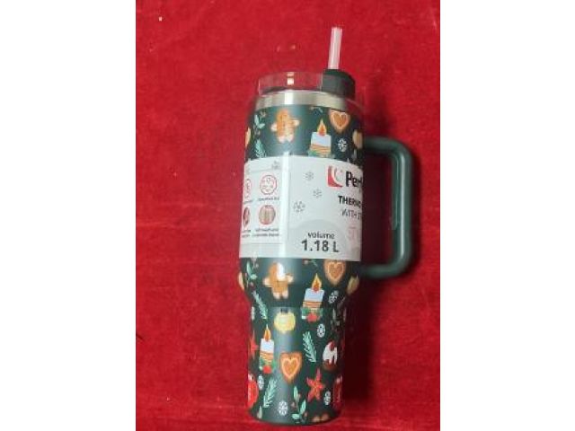 Термокружка c трубочкой, 1180 мл, нержавеющая сталь, merry delights, серия Styley, PERFECTO LINEA