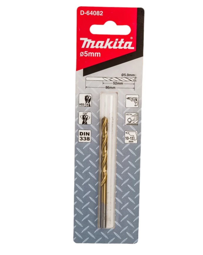 Сверло по металлу ц/х 5.0х52х86 мм HSS-TiN Economy MAKITA