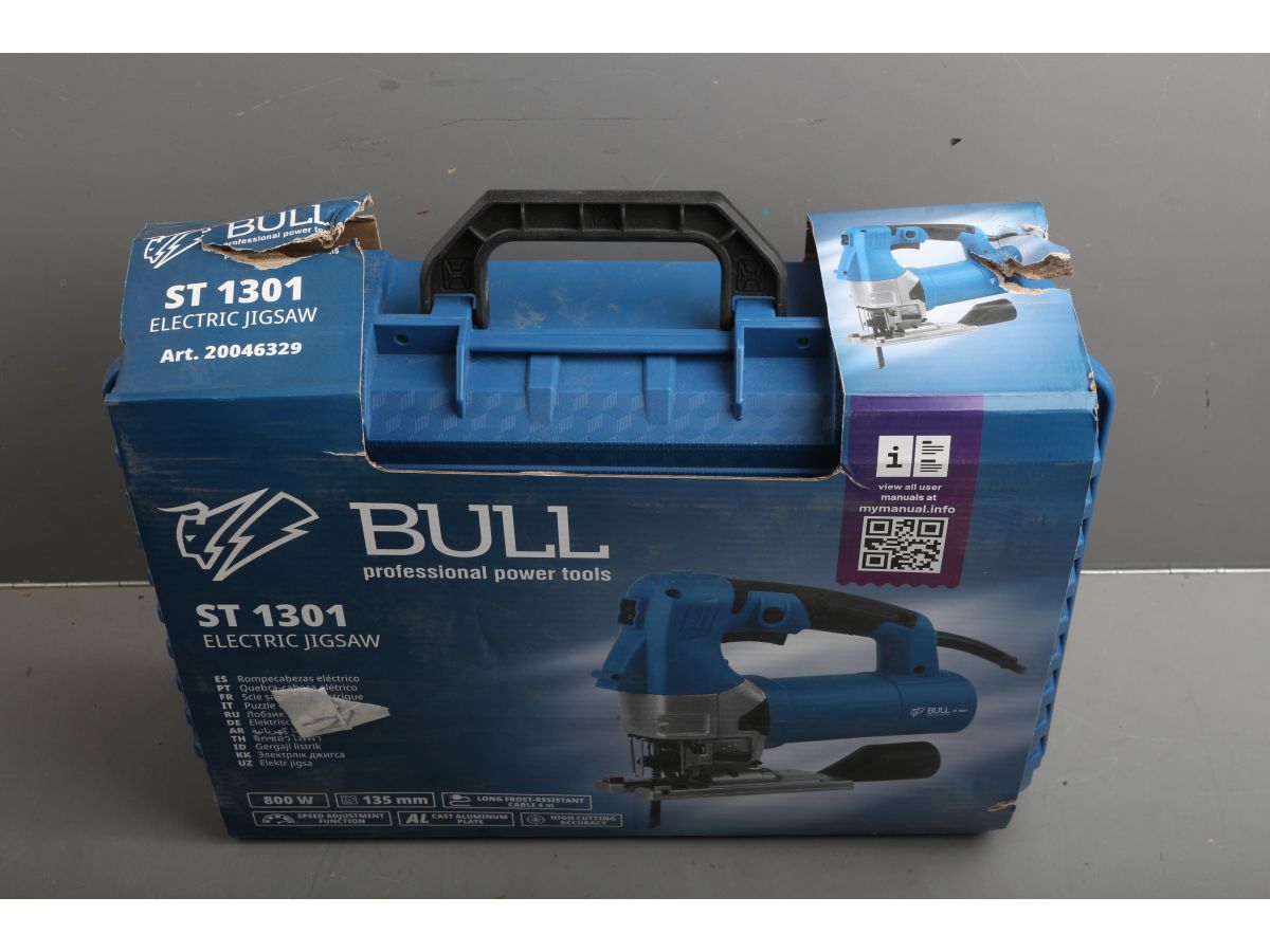 Лобзик электрический BULL ST 1301 в чем. 800 Вт, 800-2600 ход/мин, до 135 мм уцененный (2096901108