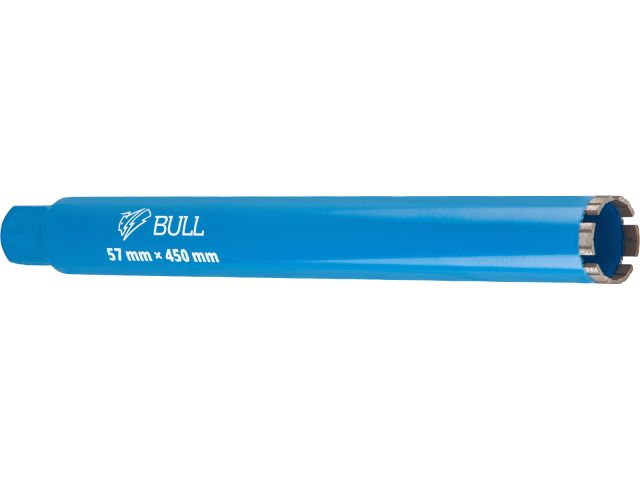 Коронка алмазная d 57мм железобетон BULL, L450мм, 1 1/4", микроудар, сухое сверление