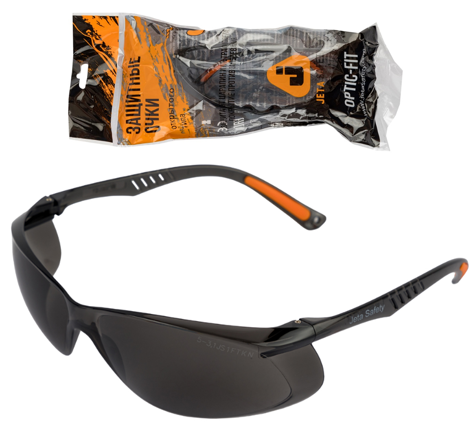 Очки открытые JETA SAFETY Optic-Fit дымчатые