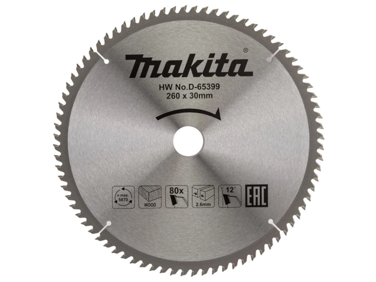 Диск пильный 260х30х2,6 мм 80 зуб. по дереву MAKITA