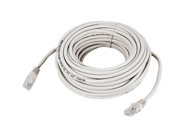 Пaтч-корд 20м U/UTP, CAT 5e, RJ45-RJ45, PVC серый REXANT
