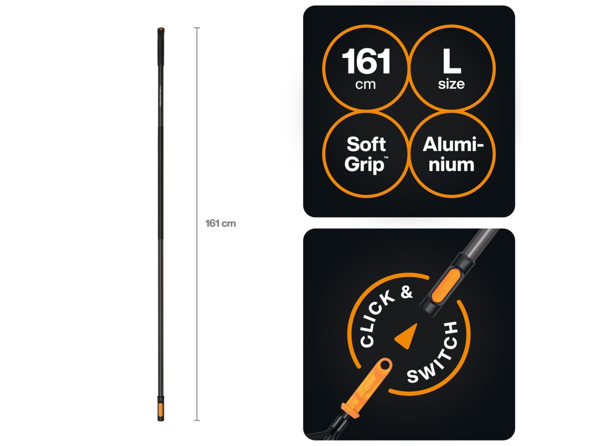 Черенок алюминиевый L 161см OneClick FISKARS