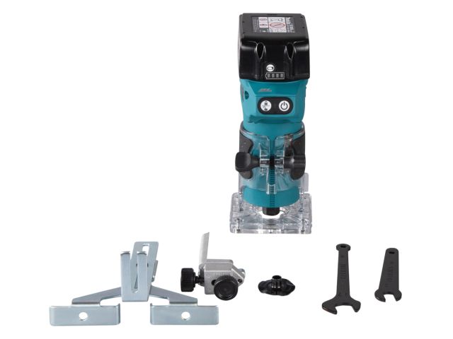 Аккум. фрезер кромочный MAKITA DRT52Z в чем. (18.0 В, БЕЗ АККУМУЛЯТОРА, цанга 6 мм, 30000 об/мин, регул. об.)