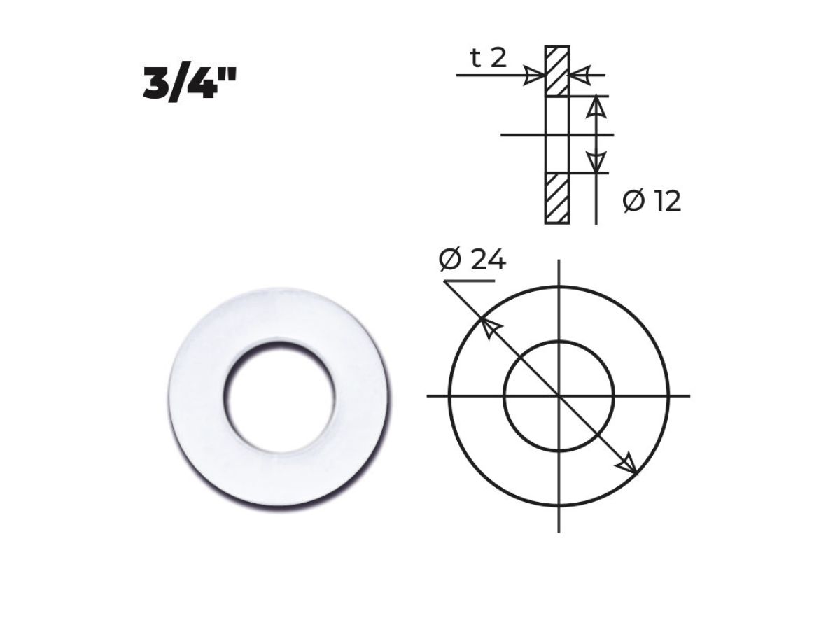 Прокладка прозрачная уплотнительная 3/4" (5 шт.), AV Engineering