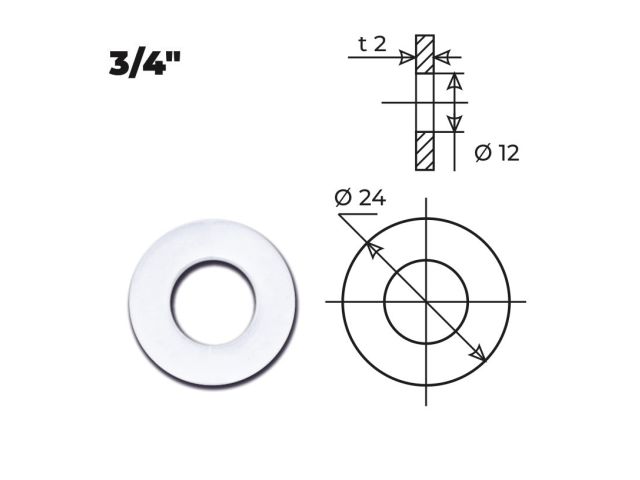 Прокладка прозрачная уплотнительная 3/4" (5 шт.), AV Engineering