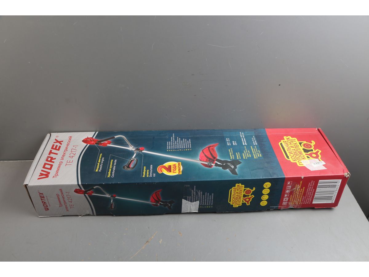 Триммер Wortex TE 4217-1 в кор. 1300 Вт, шир.скаш.42 см леска, 25.5 см нож уцененный (3698217396)