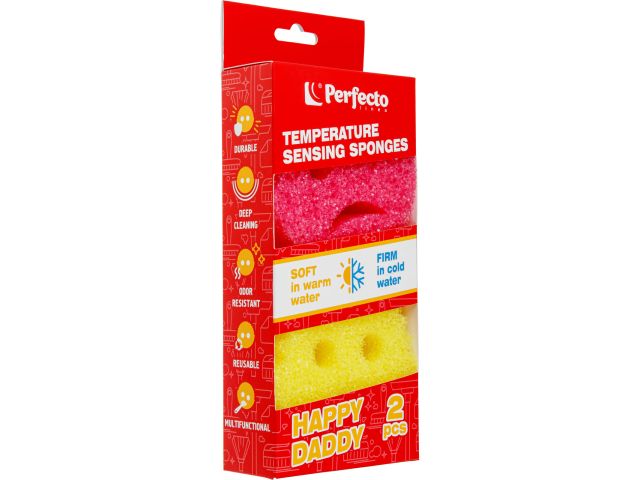 Губки термочувствительные, 2шт., 10х4 см, Happy Daddy, PERFECTO LINEA