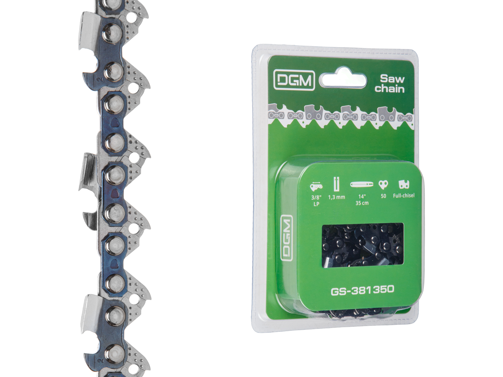 Цепь 35 см 14″ 3/8″ LP 1.3 мм 50 зв. (в блистере) DGM