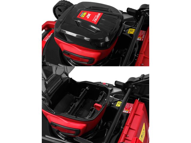 Газонокосилка аккумуляторная WORTEX CLM 4536-2 в кор. XLT SET БЕСЩЁТ.ДВИГ., САМОХОД., 18В+18В (2х4 Ач акб, 460 мм, выс. 30-75 мм, дека сталь