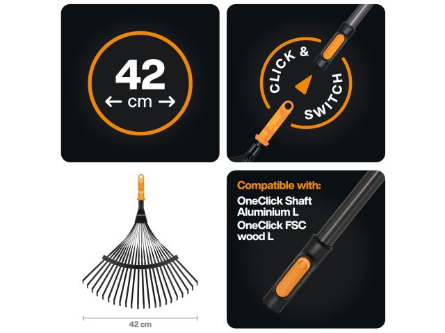 Грабли веерные мет. для листьев OneClick FISKARS