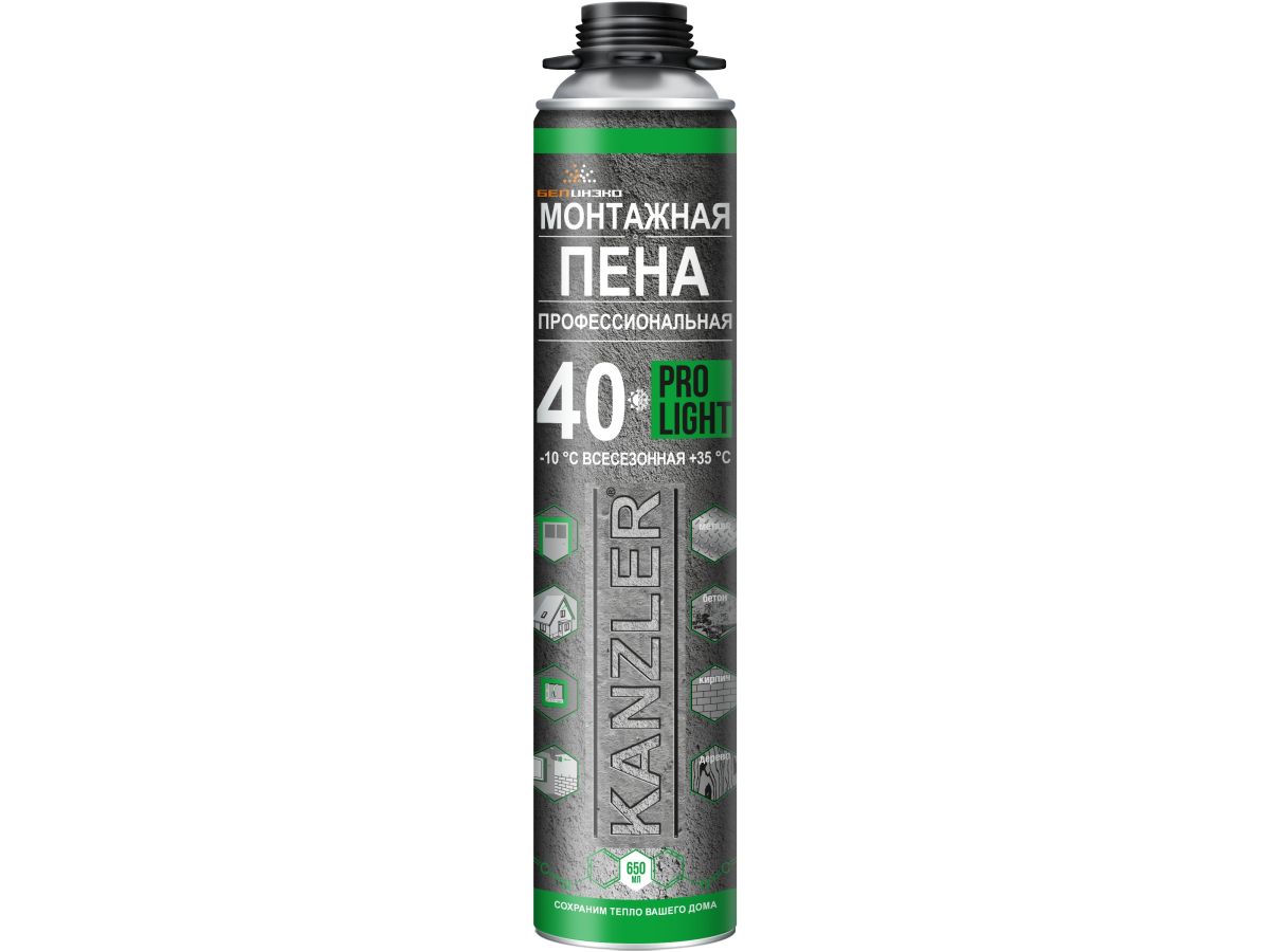 Пена монтажная профессиональная KANZLER RRO LIGHT, всесезонна (650мл)