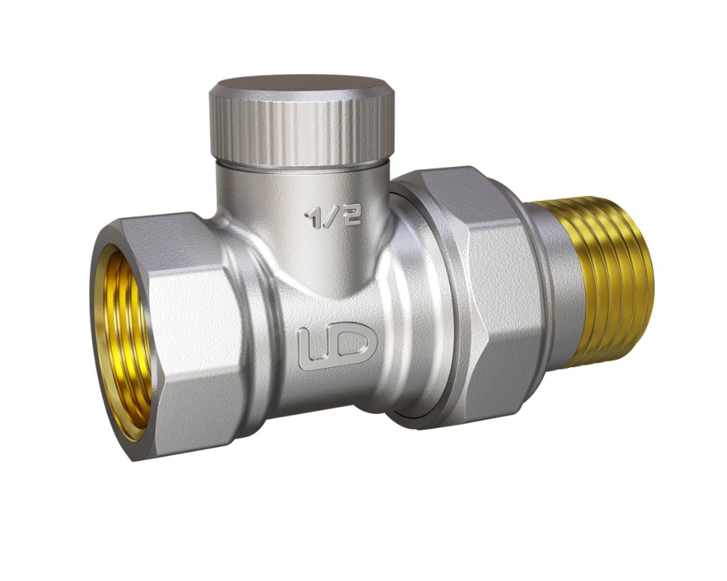 Кран вентильный прямой 1/2″ вн.-нар для радиатора, LD