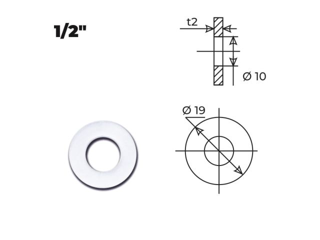 Прокладка прозрачная уплотнительная 1/2" (100 шт.), AV Engineering