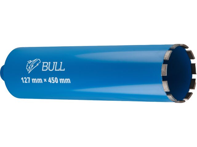 Коронка алмазная d 127мм железобетон BULL, L450мм, 1 1/4", мокрое сверление